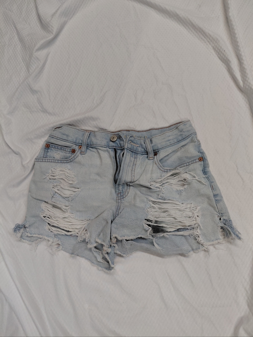 Distressed Light Wash Denim Women's Shorts